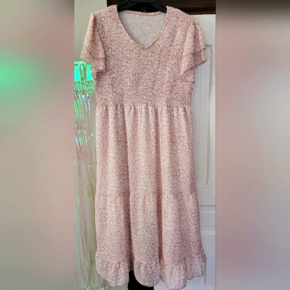 Pink Leopard Print Dress